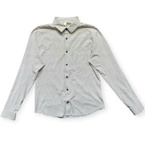 Lululemon Men’s Comission Long Sleeve Button Up Shirt Size S Gray Grey Striped